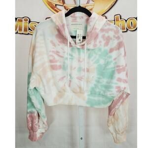 Aeropostale Red Green Tie Dye Crop Hoodie Small